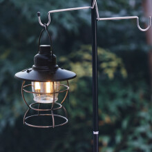 Camping Table Light Stand Black Dual Use Outdoor Camping Lamp Bracket Strong Load Bearing 1Set