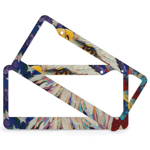 American Flag Eagle License Plate Frames Aluminum 2-Pack 1