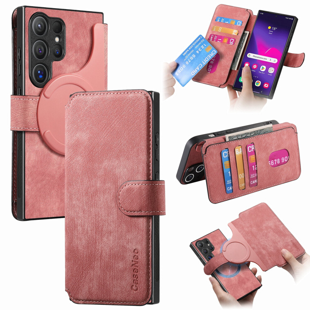 Retro Folio Flip Leather Case For Galaxy S20 Â Magnetic Wallet, Rfid Blocking, 3 Card Slots, Compatible With Galaxy S20 Pink 9401284750826