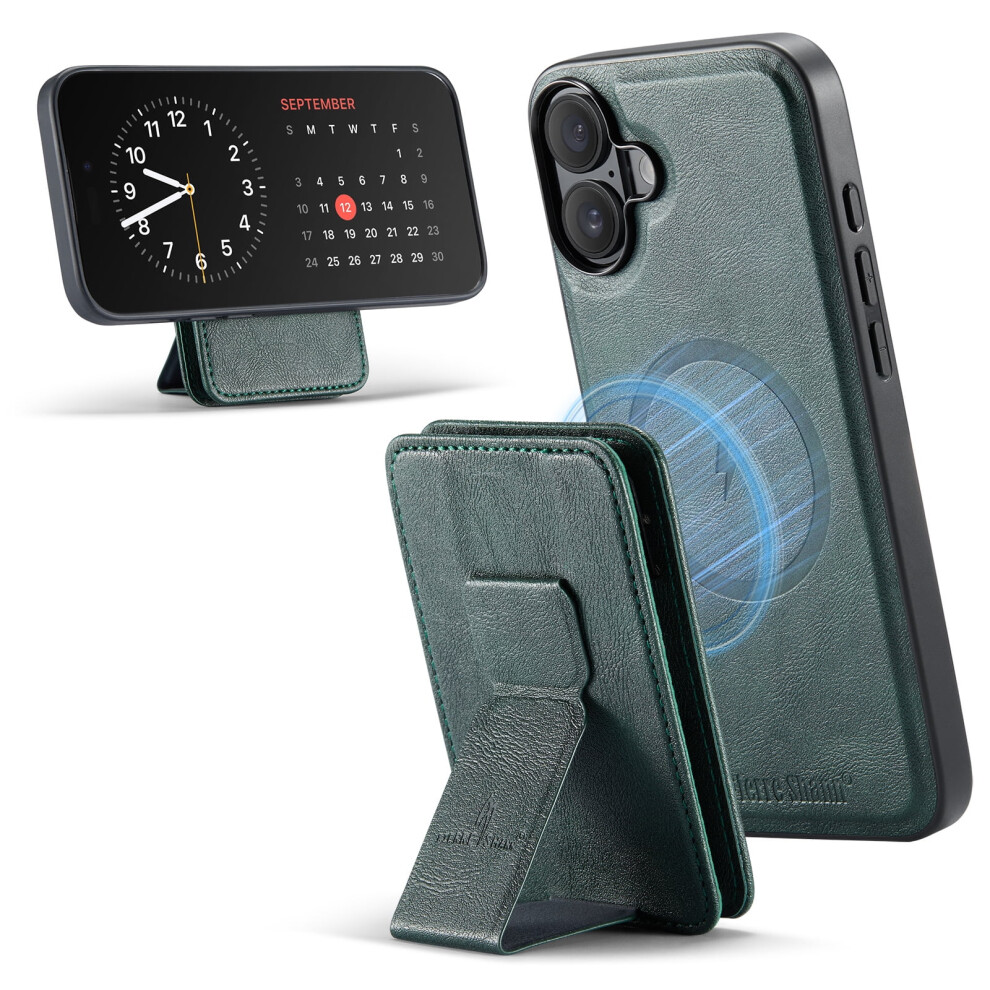 Tech Circle Iphone 16 Pro Max Case 6.9" (2024), Magnetic, Removable Wallet & Kickstand, Rfid Blocking, Compatible With Magsafe, Pu Leather, Green 9401284750970