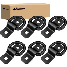 6Pcs 3/8" Heavy Duty D-Rings, 6000 lbs Capacity, Steel Tie Down Anchors for Trucks, Trailers, Boats, RVs, Vans, Kayaks, Motorcycles, ATVs – Black