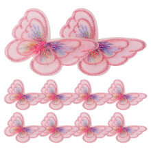 20Pcs Butterfly Sew Iron On Patch Butterflies Design 3D Patches Pink Clothes Repair Bags