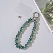 Crystal Beaded Phone Wrist Strap with Tether Tab Sparkling Cute Phone Charm Bracelet Strap for Women