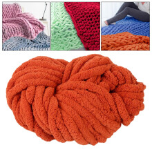 Chunky Chenille Yarn for Crocheting, Bulky Thick Yarn for Knitting,Super Bulky Chunky Yarn for Hand Knitting Blanket Rust Red