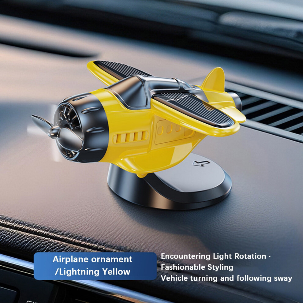 Solar Powered Airplane Car Ornament, Rotating Dashboard Decor, Compatible With Cars Interior 9165521885947
