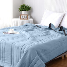 Lightweight Ice Silk Summer Quilt, Cooling & Breathable, Washable Cotton Bedspread – Compatible with Standard Beds