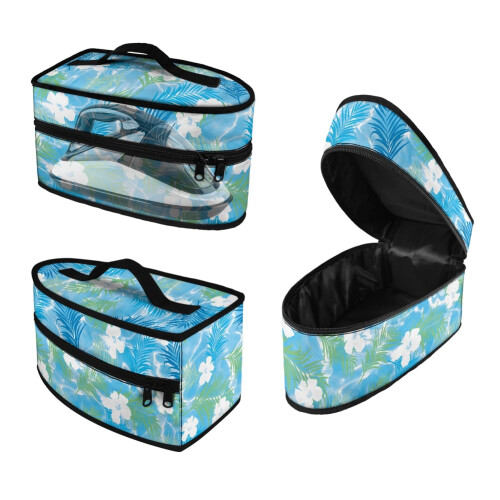 Steamer Storage Bag with Zipper Closure Palm Leaf Pattern