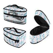 Floral Print Travel Iron Storage Case Polyester Smooth Zipper Dustproof Indoor, Case Only