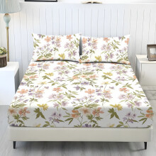 Butterfly Rose Printed Sheet Set with Pillowcase White