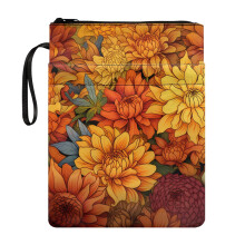 Floral Pattern Paperback Book Cover Reusable Polyester Fabric Pocket Book Cover Sleeve Pouch with Handle for Hardcover Notebook Bible Journal