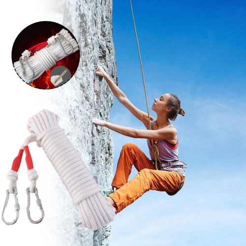 Heavy-Duty Nylon Fire Rope Thick Core Bright Color 100ft 2