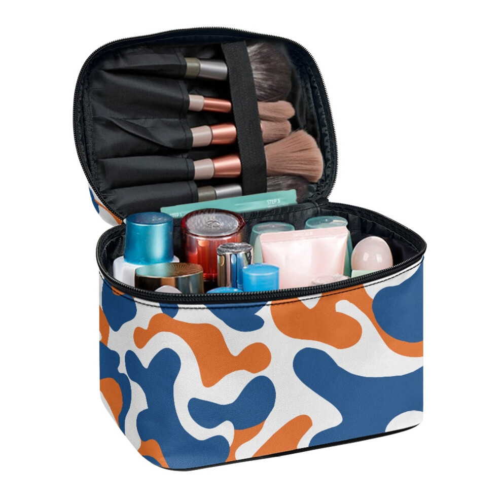Beauty Brush Holder Portable Toiletry Cosmetic Travel Bag Portable Hanging Organizer Camouflage Pattern Portable Makeup Bag Store and Organize