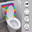 Toilet Cover Set Elastic Rainbow Stripes 2 Pack 4