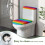 Toilet Cover Set Elastic Rainbow Stripes 2 Pack 5