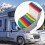 Toilet Cover Set Elastic Rainbow Stripes 2 Pack 7
