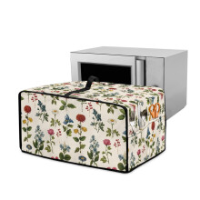 Faux Linen Toaster Oven Cover, Dustproof Decorative Appliance Cover with Handle, 20.5"x16.5"x10", Floral – Compatible with Standard Toaster Ovens