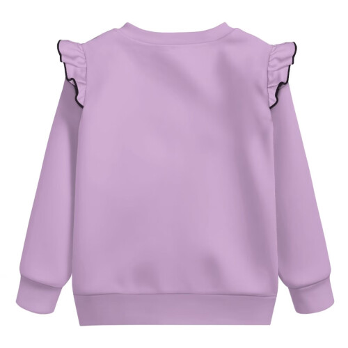 Helllila Langarm-Sweatshirt für Kleinkinder, Rundhals-Pullover, Größe 7-8 1