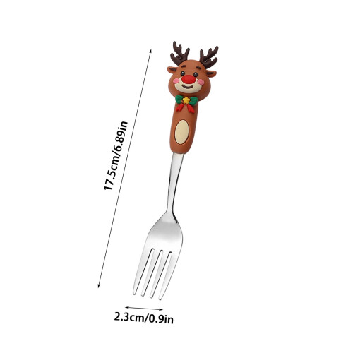 D Festive Doll Handle Spoon Fork Combo For Christmas And Events 1
