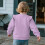 Helllila Langarm-Sweatshirt für Kleinkinder, Rundhals-Pullover, Größe 7-8 5