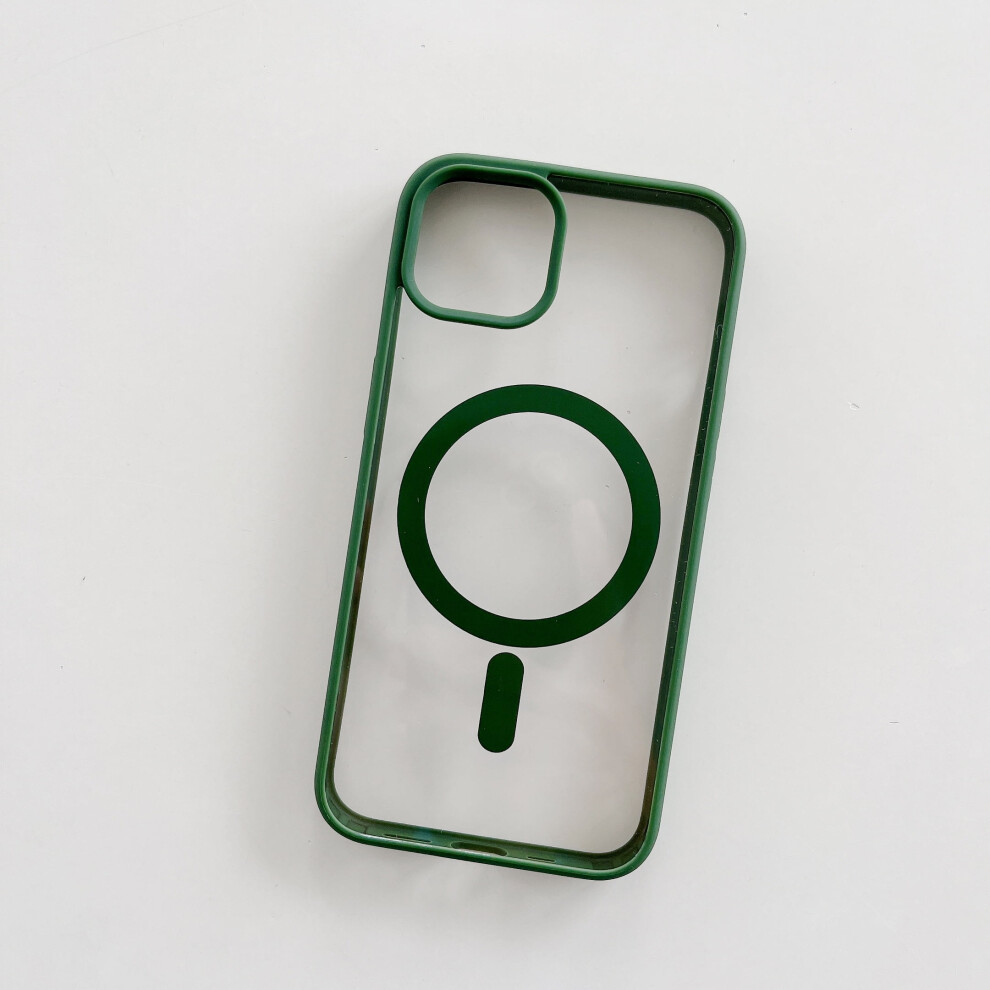 Magnetic Iphone 11 Case Compatible With Magsafe Â Clear, Shockproof, Anti-Scratch, Four-Corner Cushion, Dark Green 9464372758340