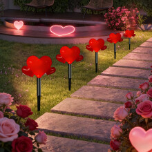 Guirlandes lumineuses solaires LED pour la Saint-Valentin – Décoration romantique pour jardin et terrasse, guirlandes lumineuses festives