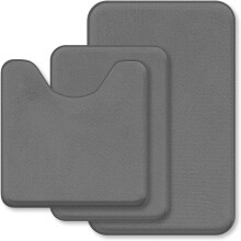Ensemble de tapis de bain en mousse à mémoire de forme extra douce (3 pièces), antidérapant, absorbant et lavable – Convient pour la salle de