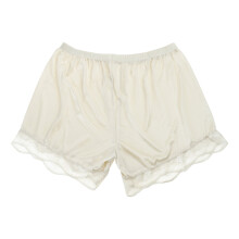 Women Ice Silk Half Slip Shorts for Under Dresses Lace Edge Underpants Safety Pant Wide Leg Loose Pettipants Knickers