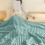 Faux Fur Throw Blanket Green Thick Fluffy Striped Soft Warm 3