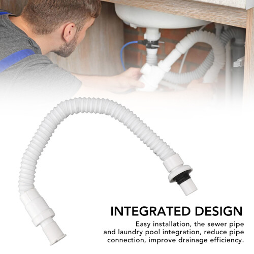Downcomer Pipe, Integrated Rustproof ABS Rapid Sewage Removal Flexible Drain Pipe Durable For Bathroom 1