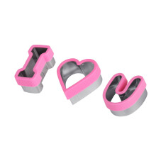 Valentine's Day Stainless Steel Baking Mould Set for DIY Cookie Cake Creation and 3PCS