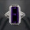 Women's Natural Emerald Large Rectangular Inlaid Zircon Ring 1