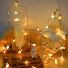 Easter Bunny & Carrot String Lights, 80in 20 LED Fairy Lights, Battery Operated Indoor Outdoor Decor for Spring Holiday, Patio & Party
