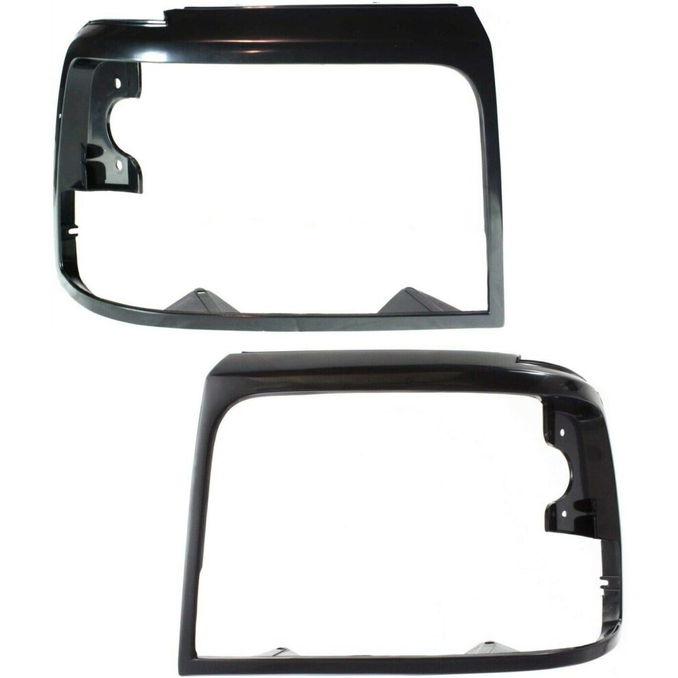 Headlight Trim Bezels Lh & Pair For Ford Bronco/F150/F250/F350 1992Â1997 | Compatible With Fo2512131, F3tz13064aaa Black 9464372759965