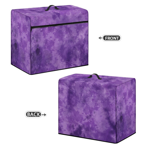 Purple Tie-Dye Sewing Machine Cover with Handle and Zipper 2
