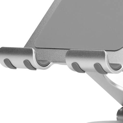 Um suporte de alumínio ajustável em 360 graus para celular/laptop. 2