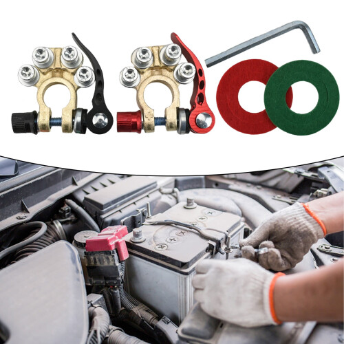 2 Conectores de Terminais de Bateria 12V com Engate Rápido para Caravanas, Carros e Vans