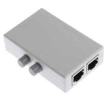 Splitter Selector Switch, 2 Ports Network Switcher Hub -Out or 1--Out, Ethernet Push Button Box