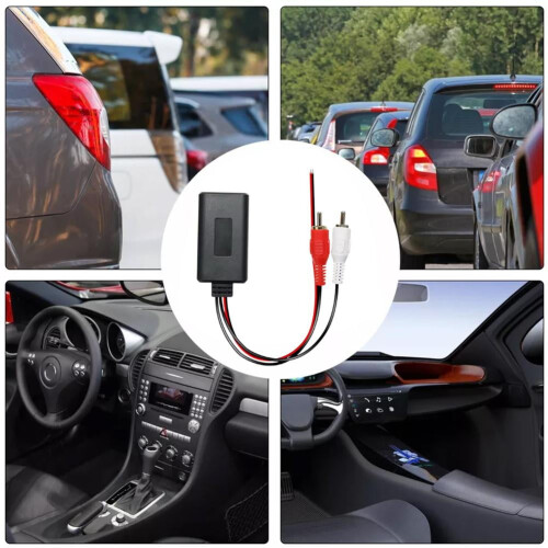Et universelt trådløst Bluetooth-lydmodul til biler med RCA AUX-interface. 2