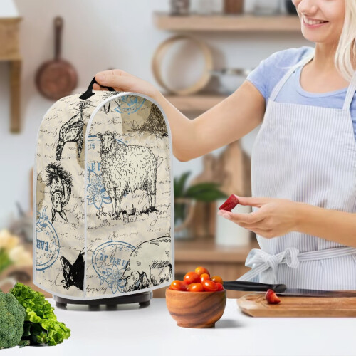 Husă de bucătărie pentru blender, model Sheep Sketch, rezistentă la praf 2