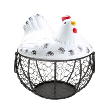 Xoxingysm Almacenamiento de textiles para el hogar Cesta organizadora para huevos Contenedor de frutas de cerámica Decoración de cocina con gallinas
