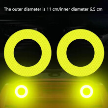 Autocollants réfléchissants pour pare-chocs de voiture, motos et vélos - 2 pièces - 11 cm - jaune fluorescent