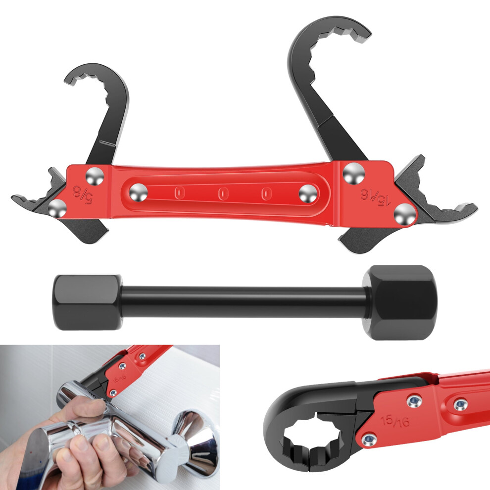 Plumbing Angle Stop Wrench Kit Carbon Steel Angle Stop Removal Tool Portable Plumbing Tool For Plumber Compression Ring 9327961891722