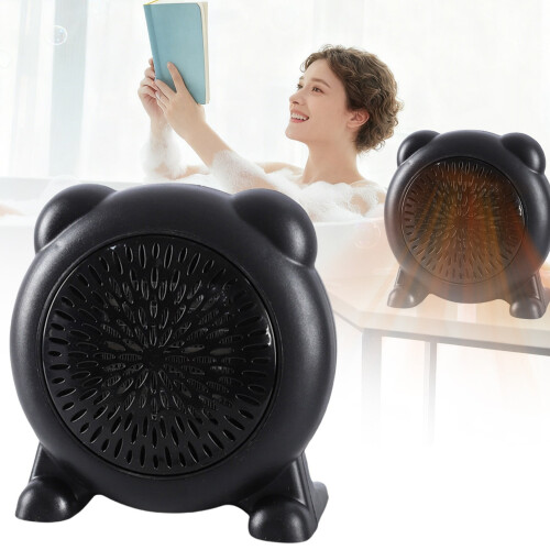 Mini Desktop Heater Black Portable Fast-Heating Space Heater 1