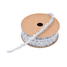 Christmas Tinsel Ribbon Garland – Metallic Glitter Decor for Holiday, Wedding, Birthday & Party (1 Roll)