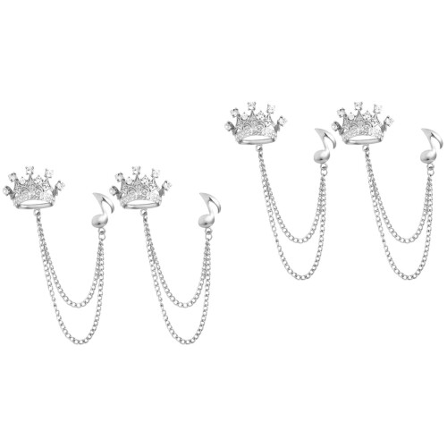 4Pièces Broche Bijou Argent Pour Costume 2