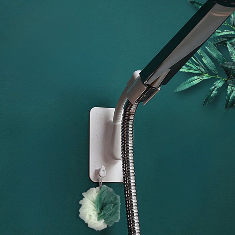 Aurorax Wall Mount Shower Head Holder For Hand Held,Small White Adjustable Angle Shower Head Holder With Suction Cup Detachable Easy Installation 9327961891920