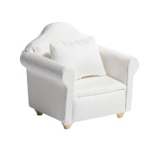 1:12 scale small Wooden Sofa Armchair Dollhouse Miniatures Furniture Model w/ Room Decoration Accessories