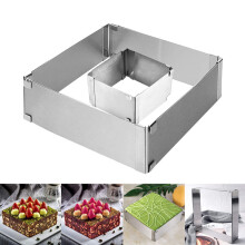 Moule à gâteau ajustable en acier inoxydable – Rond et carré, plusieurs tailles pour cheesecakes, tiramisus, desserts – Convient pour la