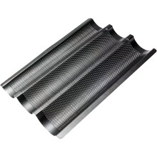 Moule à baguette antiadhésif en acier au carbone perforé (noir)