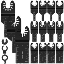15Pcs Oscillating Saw Blades Set, High Carbon Steel, 6 Types, Quick Release, Compatible with Multi-Tools